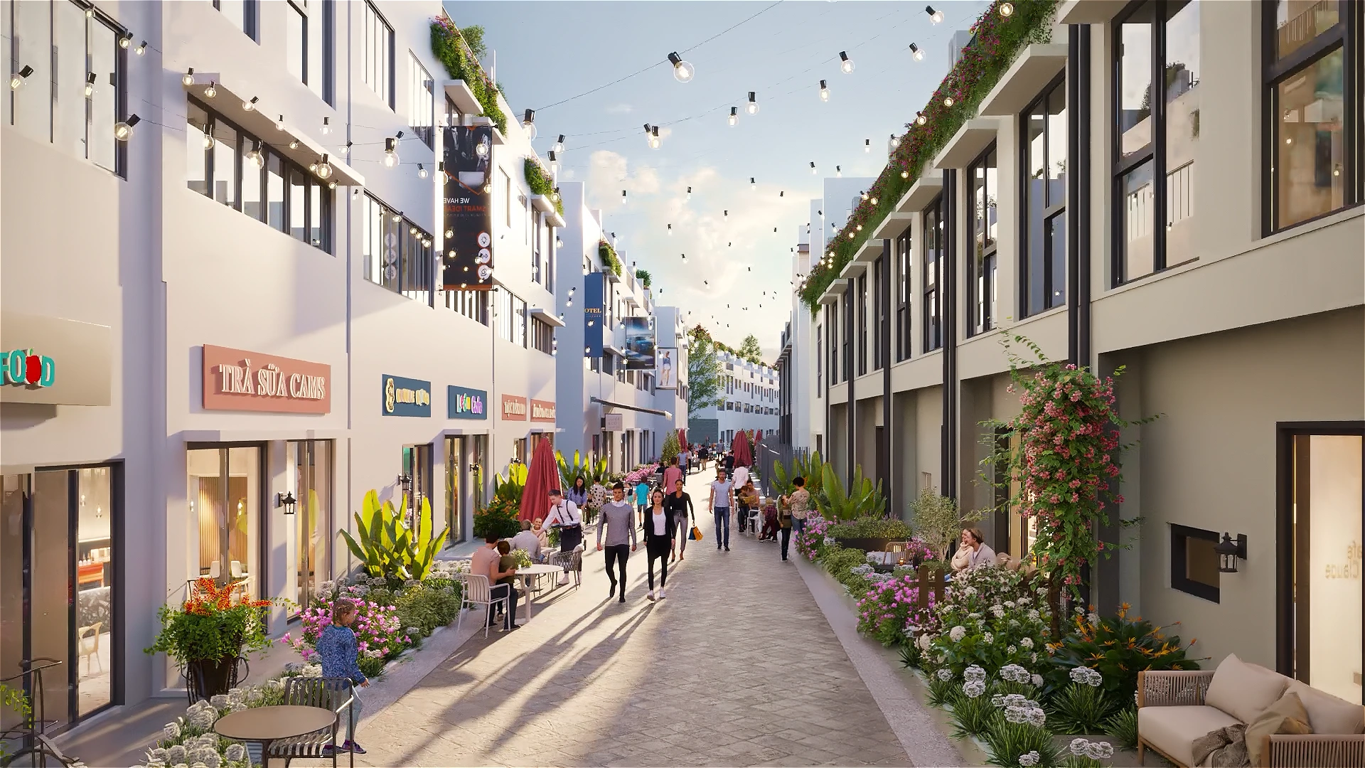 Hình phối cảnh tuyến nhà phố 2 mặt tiền tại LA Sol