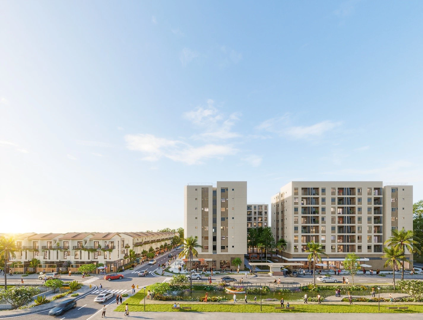 Hình ảnh phối cảnh khu cao tầng cũng vừa được khởi công vào ngày 5.3.2025