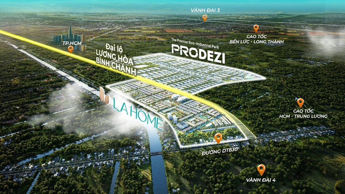LA Home tọa lạc mặt tiền Đại lộ Lương Hòa - Bình Chánh, kết nối về TP.HCM chỉ từ 5 phút di chuyển