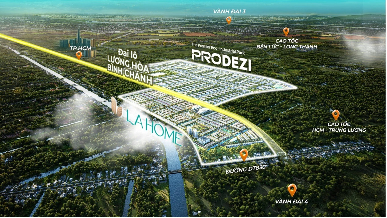 Liền kề KCN sinh thái Prodezi 400ha tạo nên mô hình khu đô thị - công nghiệp sinh thái tích hợp, LA Home tận dụng lợi thế về nhu cầu cư trú dài hạn của đội ngũ, chuyên gia kỹ sư từ KCN.